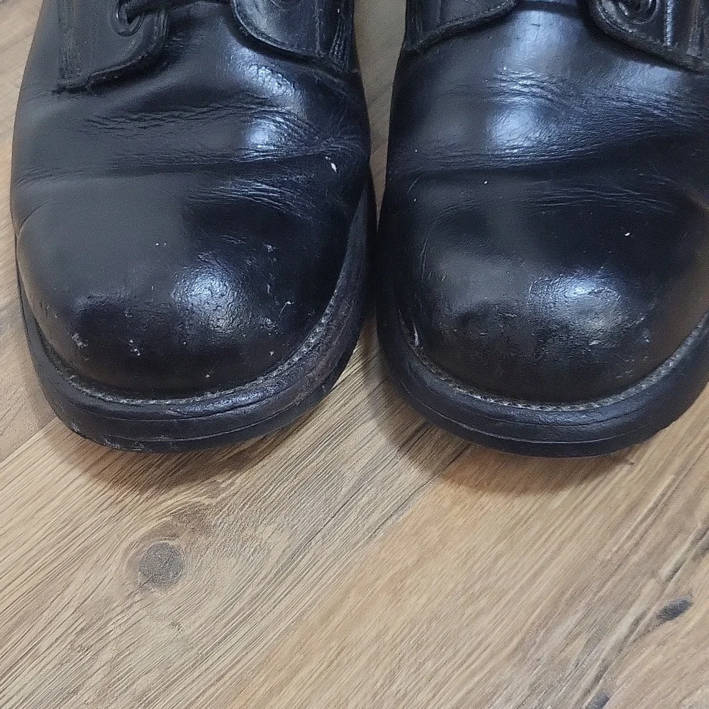 Vintage BF GOODRICH Black Steel Toe Laced Goodyear Heel Combat Boots - 8W - Picture 3 of 16